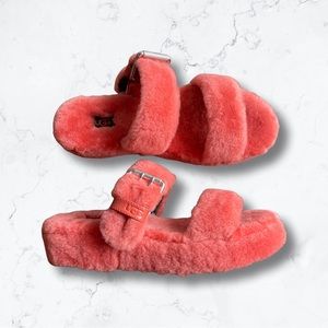 UGG Fuzz Yeah Mariposa Coral Orange Fluffy Slipper
Slide Sandal With Buckle 10